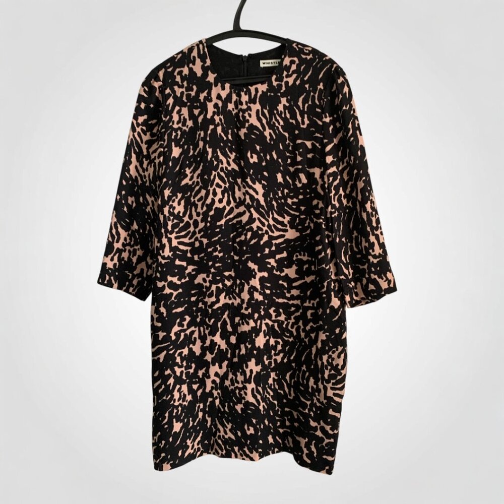 Whistles silk pink animal print sheath dress